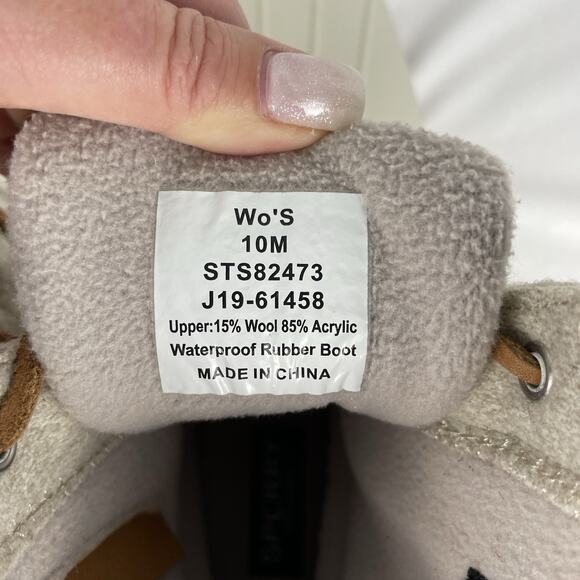 Sperry Women's Saltwater Embossed Wool Duck Boots Ivory 10M US - Picture 6 of 8